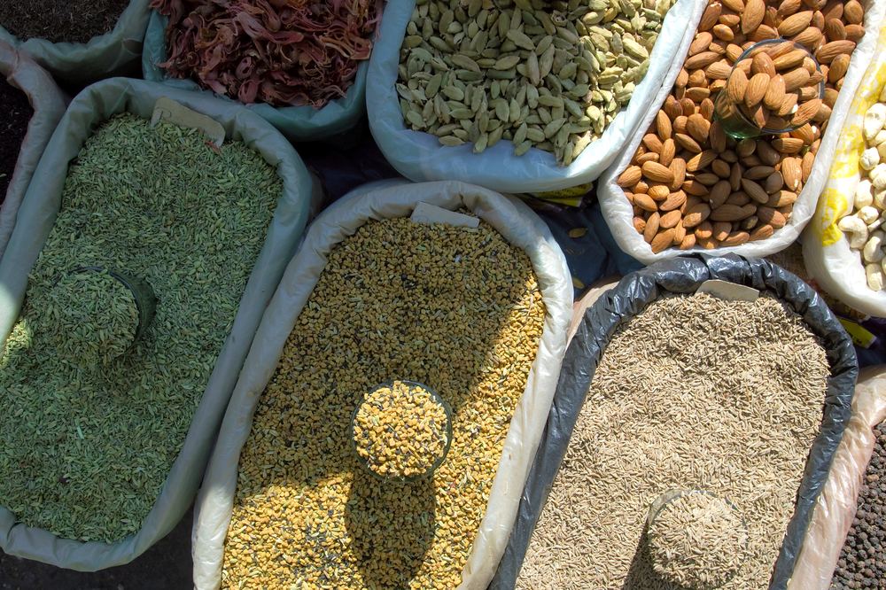 Whole spices used in Yatri's kitchen